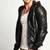 Men's black genuine leather smart casual wear hoodies jacket