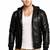 Men's black genuine leather smart casual wear hoodies jacket