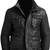Men's black leather designer style lambskin genuine coat jacket