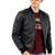 Men's black leather iconic look real lambskin bomber jacket
