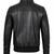 Men's biker black leather urban fashion casual bomber zip jacket