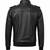 Men's black genuine leather daily wear flap pocket style bomer jacket