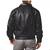 Men black leather signature look real geuine 80's style elastic jacket