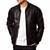 Men's black leather classic design genuine lambskin bomber jacket