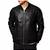 Men's black leather classic design genuine lambskin bomber jacket