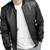 Men's leather jacket premium finish genuine black casual bomber jacket