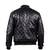 Men's black genuine leather fashion outerwear full quilted bomber jacket