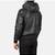 Men's genuine black leather casual style hoodies jacket