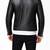 Men's black genuine leather modern fit moto biker jacket