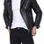 Men's black genuine leather modern fit moto biker jacket