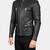 Men's moto black genuine leather handcrafted biker jacket