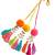 Handmade multicolored boho pompom parandi