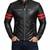 Men's black leather genuine lambskin tailored look red strip jacket