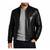Men's leather timeless style genuine black bomber jacket
