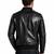 Men's leather timeless style genuine black bomber jacket
