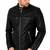Men's black leather jacket casual style daily wear moto jacket