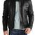 Men's black genuine leather minimal design biker jacket