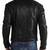 Men's black genuine leather minimal design biker jacket