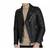 Men's black genuine leather smart casual biker jacket