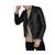 Men's black genuine leather smart casual biker jacket
