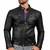 Men's black genuine leather designer biker style jacket