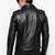 Men's black genuine leather urban fashion moto biker jacket