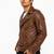 Men's brown leather genuine lambskin daily wear moto biker jacket