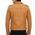 Men's tan genuine leather signature look moto biker jacket