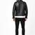 Men black quilted leather everyday wear genuine biker jacket