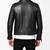 Men black quilted leather everyday wear genuine biker jacket