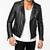Men black quilted leather everyday wear genuine biker jacket
