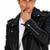 Men black leather fashion outerwear genuine moto biker jacket