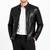 Men black lambskin leather casual style genuine daily wear jacket