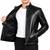 Men black lambskin leather casual style genuine daily wear jacket