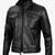 Men's black leather genuine lambskin modern fit biker jacket
