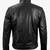 Men's black leather genuine lambskin modern fit biker jacket