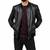 Men's black leather handcrafted genuine lambskin moto bomber jacket