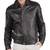 Men's black genuine leather casual 80's style bomer jacket