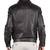 Men's black genuine leather casual 80's style bomer jacket
