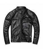 Men's black leather minimal design real lambskin moto biker jacket