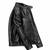 Men's black leather minimal design real lambskin moto biker jacket