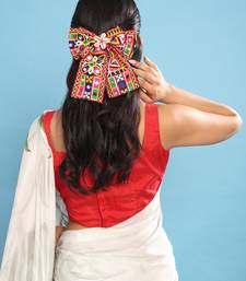 Black handmade kutchi work hairbow