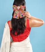 Black handmade kutchi work hairbow