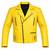 Men's yellow genuine leather designer style moto biker jacket
