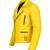 Men's yellow genuine leather designer style moto biker jacket