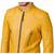 Men's yellow leather genuine lambskin iconic look biker jacket