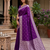 Wine soft silk blend saree with zari weaving meenakari design