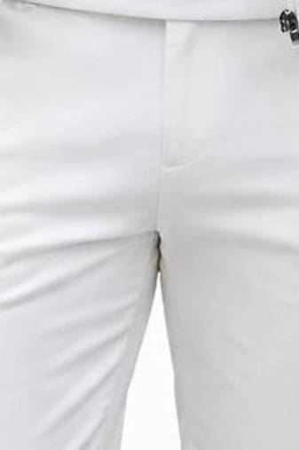 Men's white quilted genuine leather classic design biker jacket