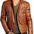 Men's tan lambskin leather modern fit quilted moto biker jacket