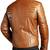Men's tan lambskin leather modern fit quilted moto biker jacket
